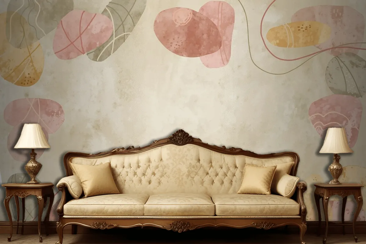 Watercolor Terracota Background Living Room Wallpaper Mural