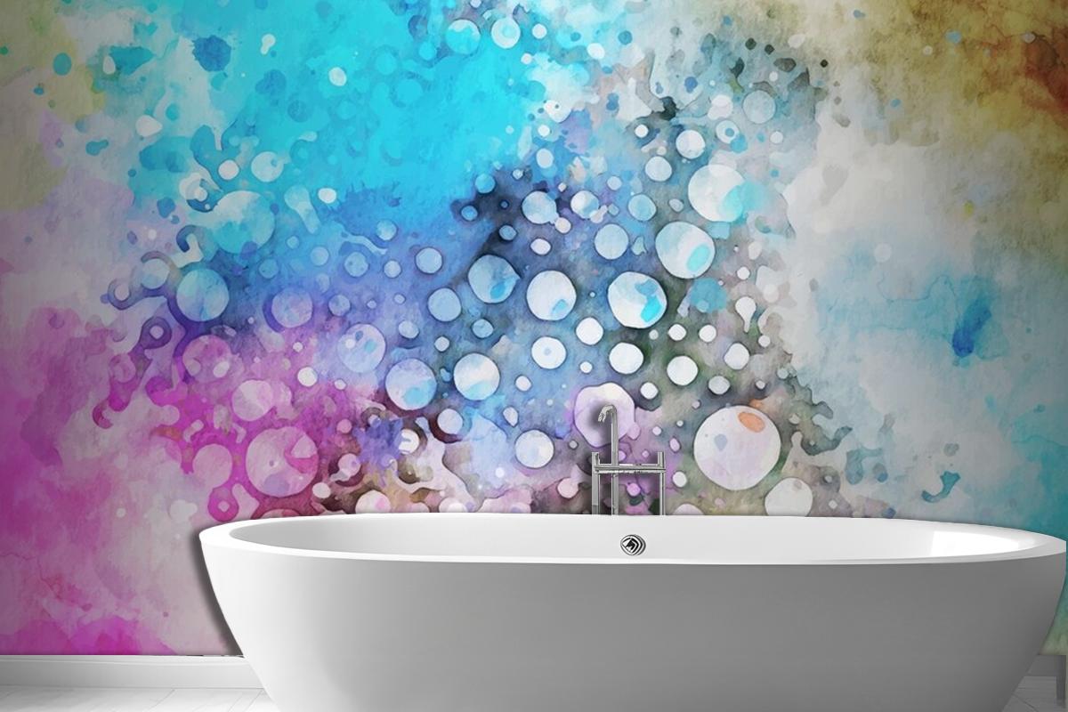 Watercolor With Colorful Texture Wallpaper Mural