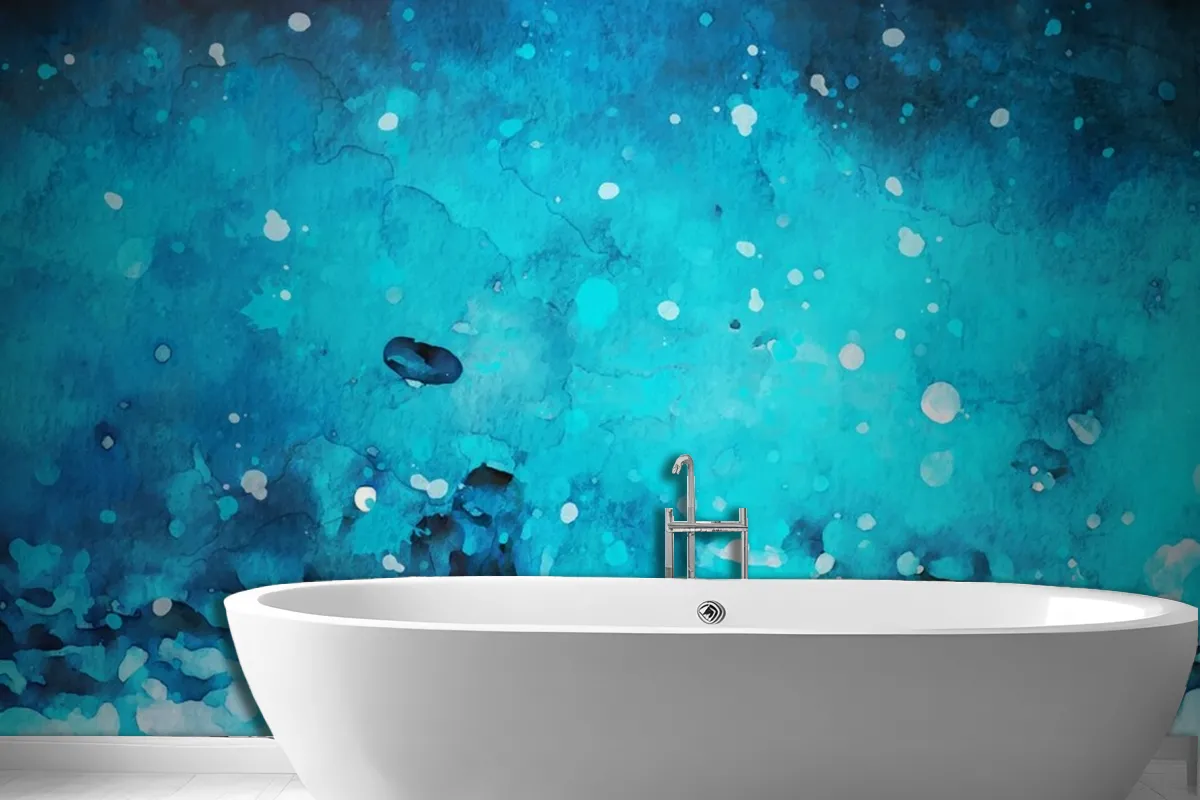 Watercolour Blue Paint Stroke Texture Wallpaper Mural