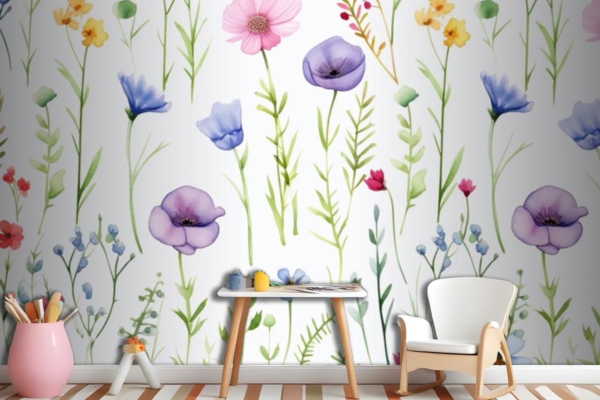 A Floral Wallpaper By Person Wallpaper Mural