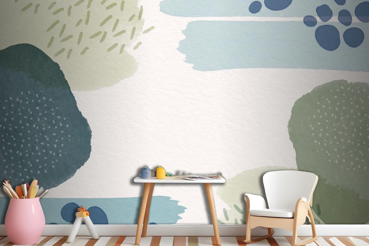 Abstract Background With Watercolor Shapes And Empty Space Wallpaper Mural