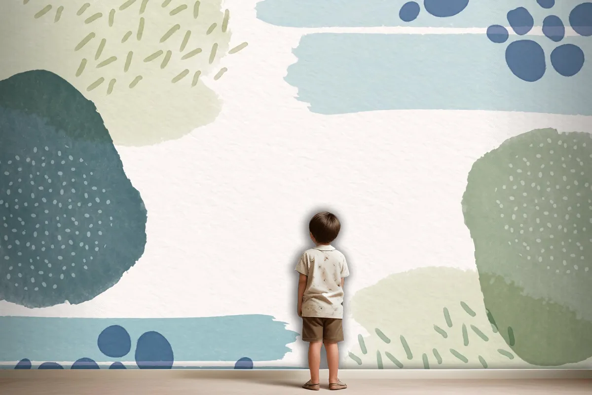 Abstract Background With Watercolor Shapes And Empty Space Wallpaper Mural