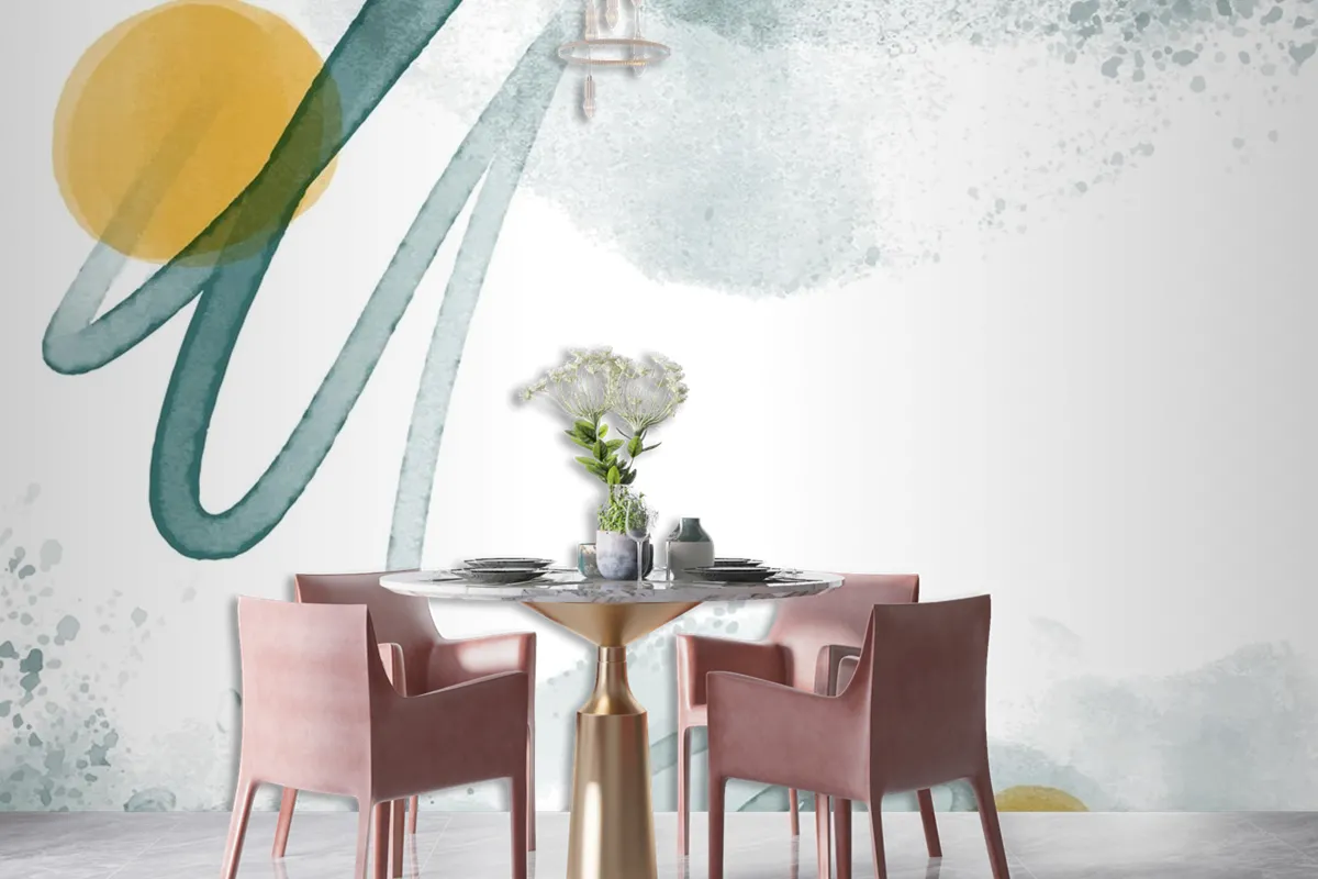 Abstract Watercolor Background Dining Room Wallpaper Mural