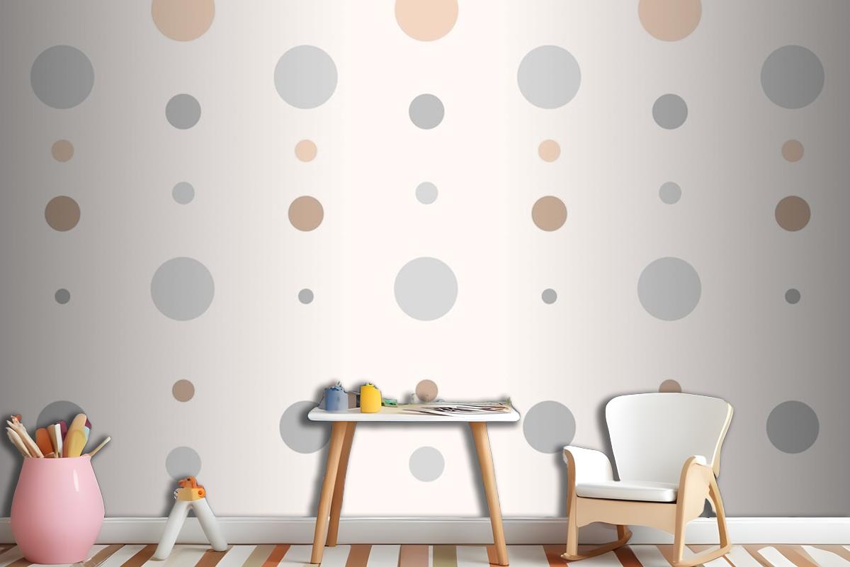 Aesthetic Polka Dot Pattern In Cream Wallpaper Mural