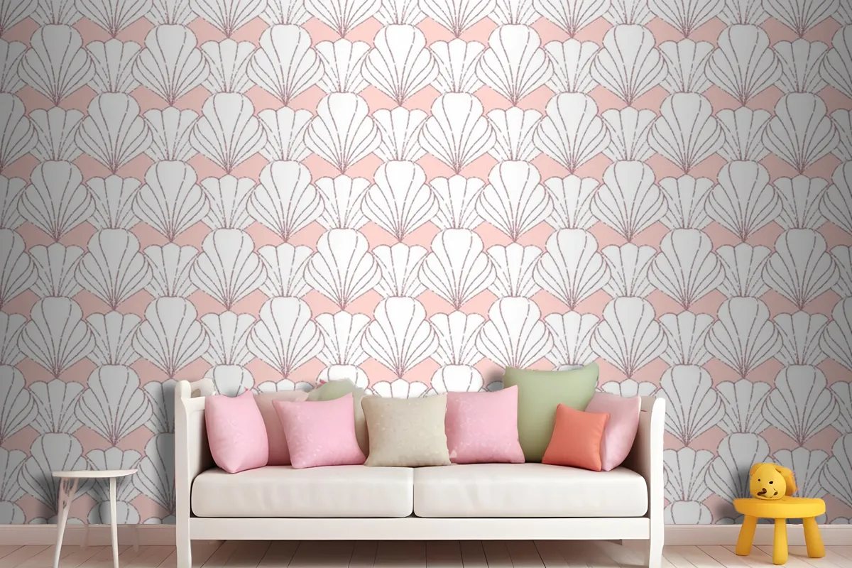 Art Deco Rose Gold Seamless Pattern Wallpaper Mural