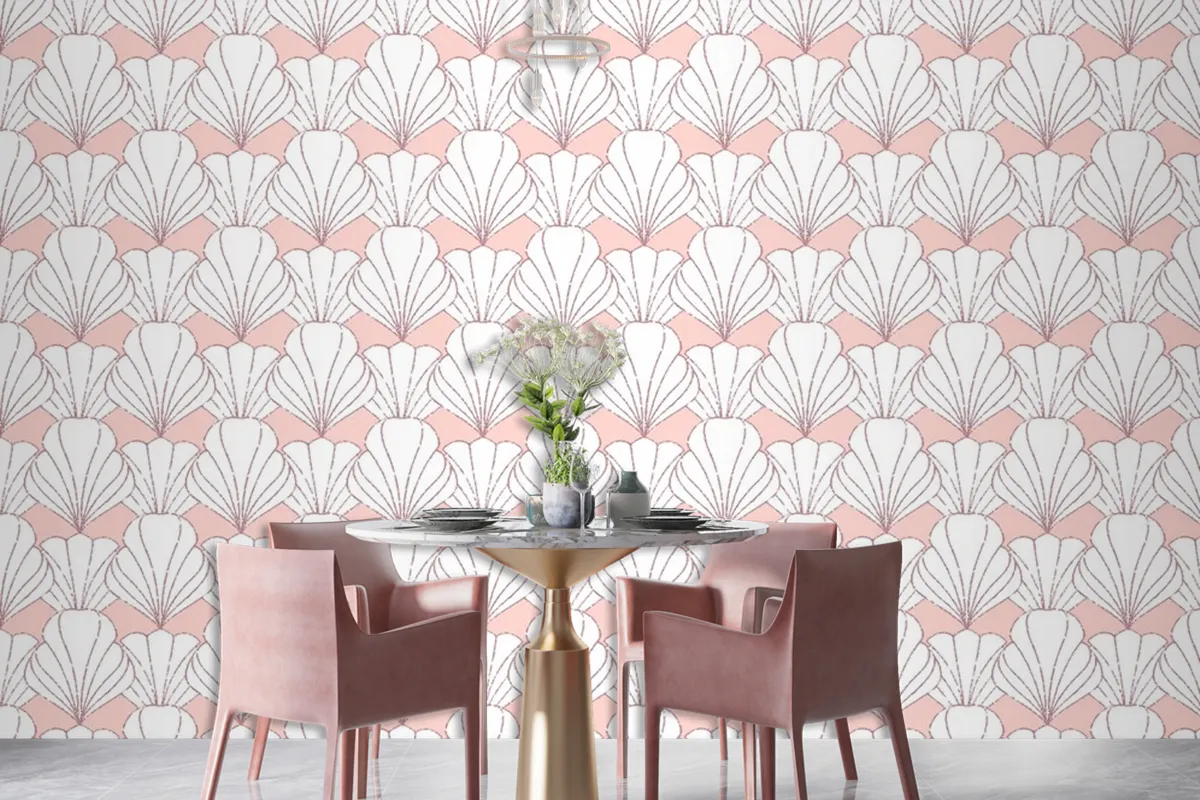 Art Deco Rose Gold Seamless Pattern Wallpaper Mural