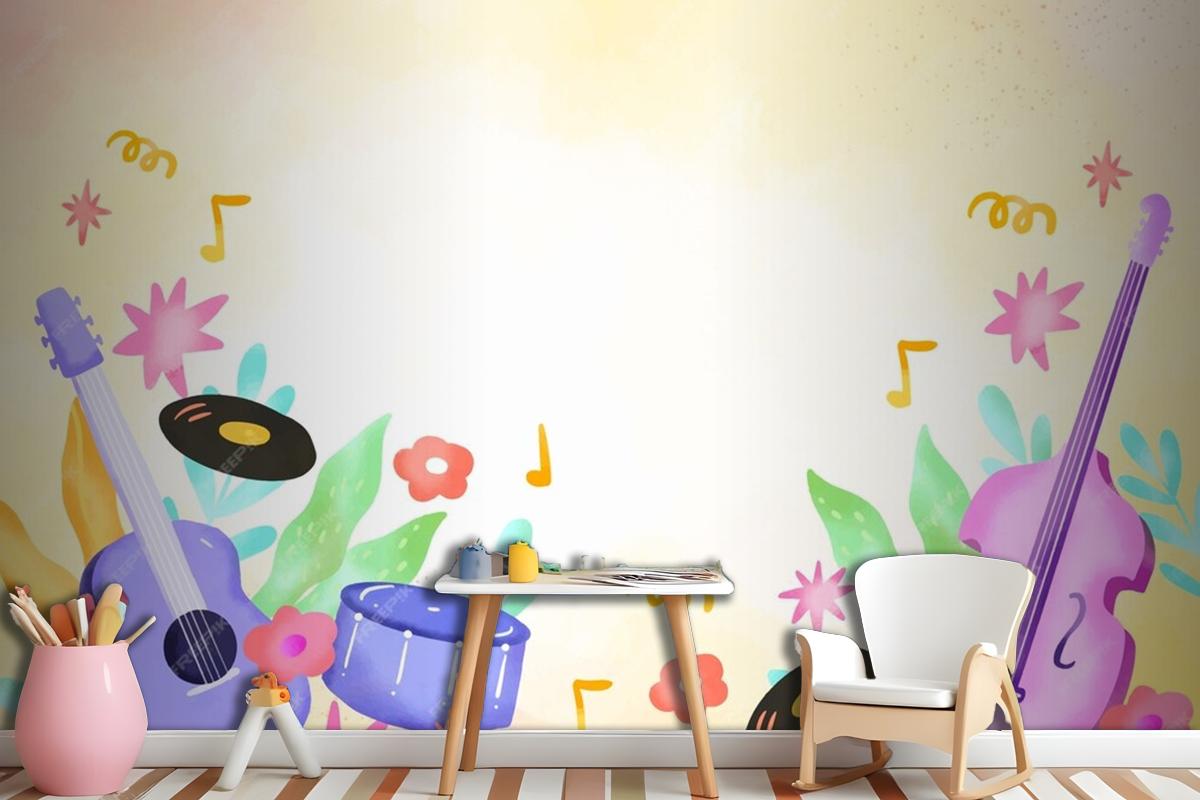 Background For World Music Day Celebration Wallpaper Mural