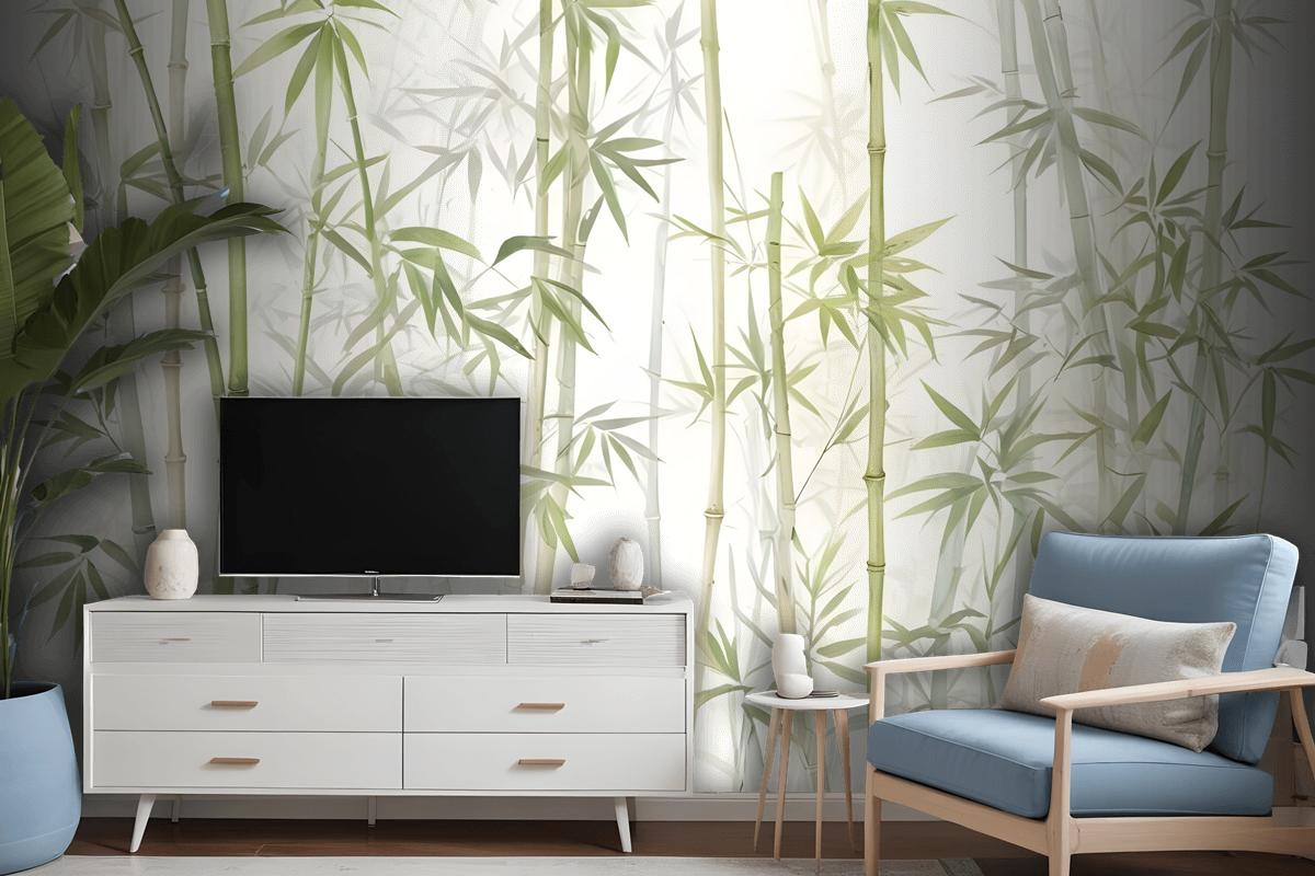 Bamboo Trees With Leopard Wallpaper Murals