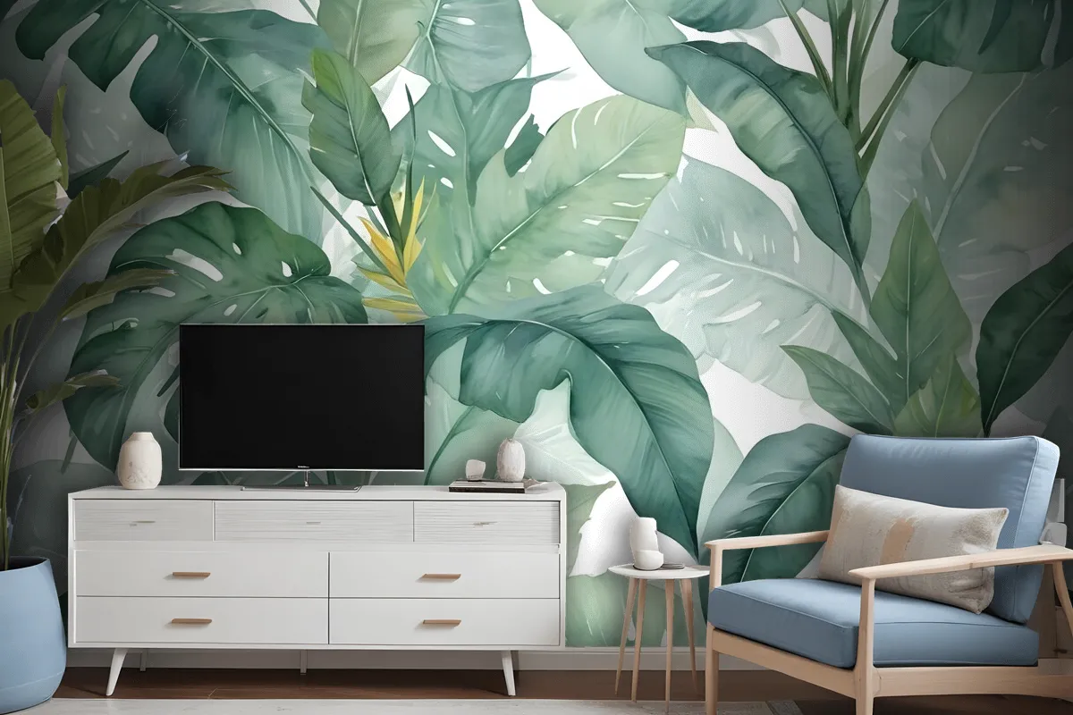 Banana Leaf Wallpaper Wallpaper Mural