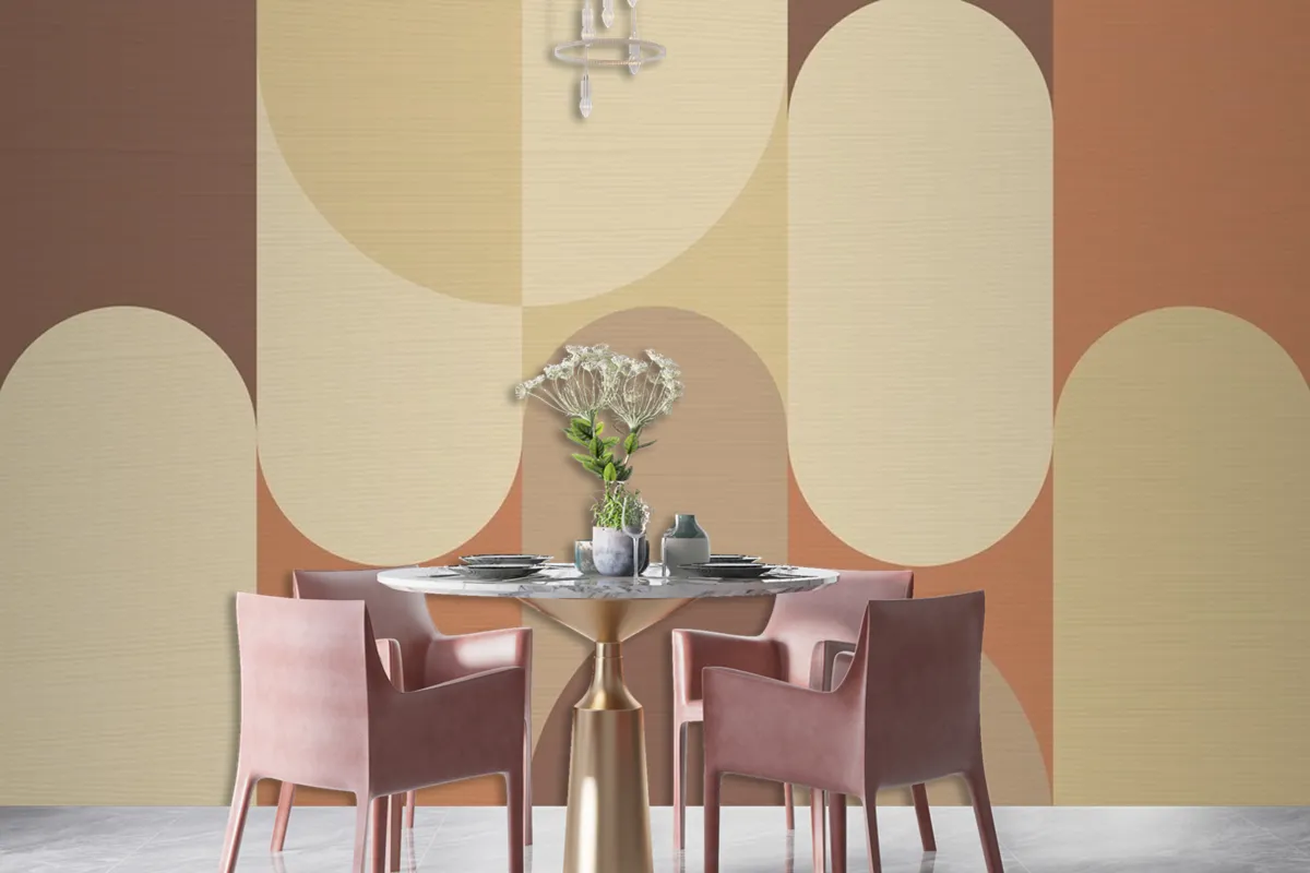 Bauhaus Background Brown Earth Tone Wallpaper Mural