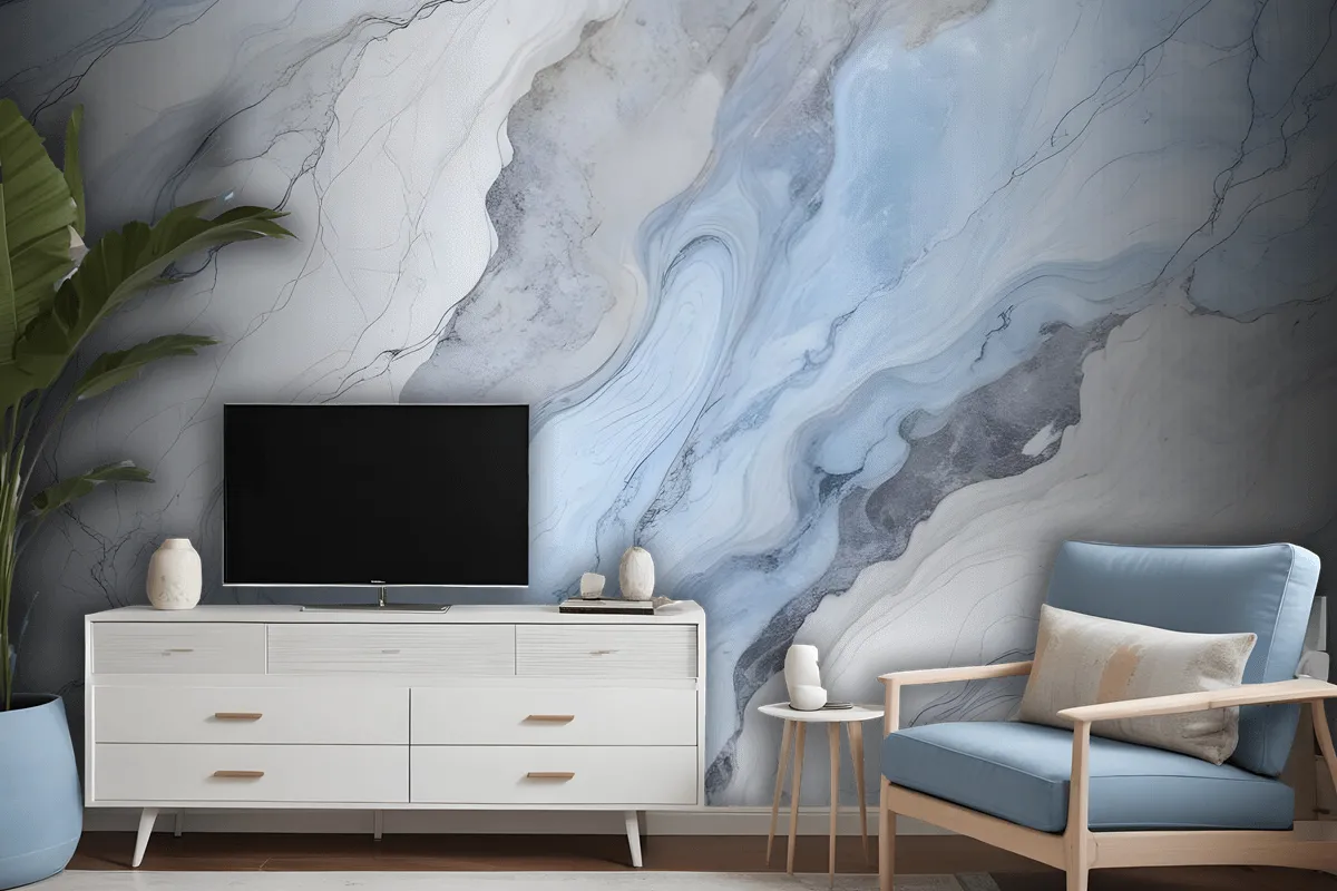 Blue Marble Art Wallpaper Mural