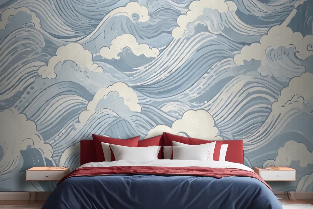 Blue Waves Wallpaper Mural