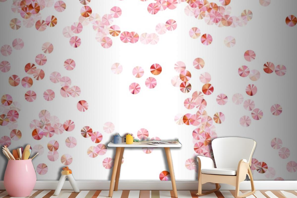 Blush Pink Beads Confetti Scatter Vector Composition Rhythmic Wallpaper Mural