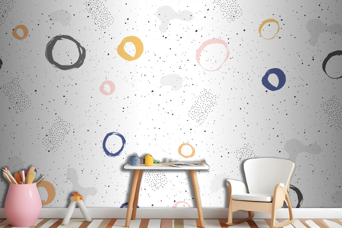 Brush Circular Stroke Watercolor Wallpaper Mural