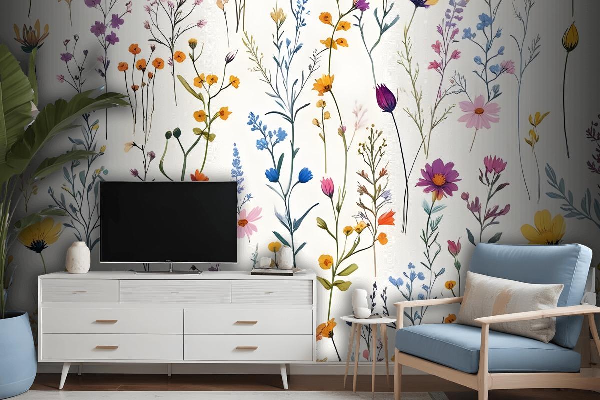 Colorful Blossoms Wallpaper Mural