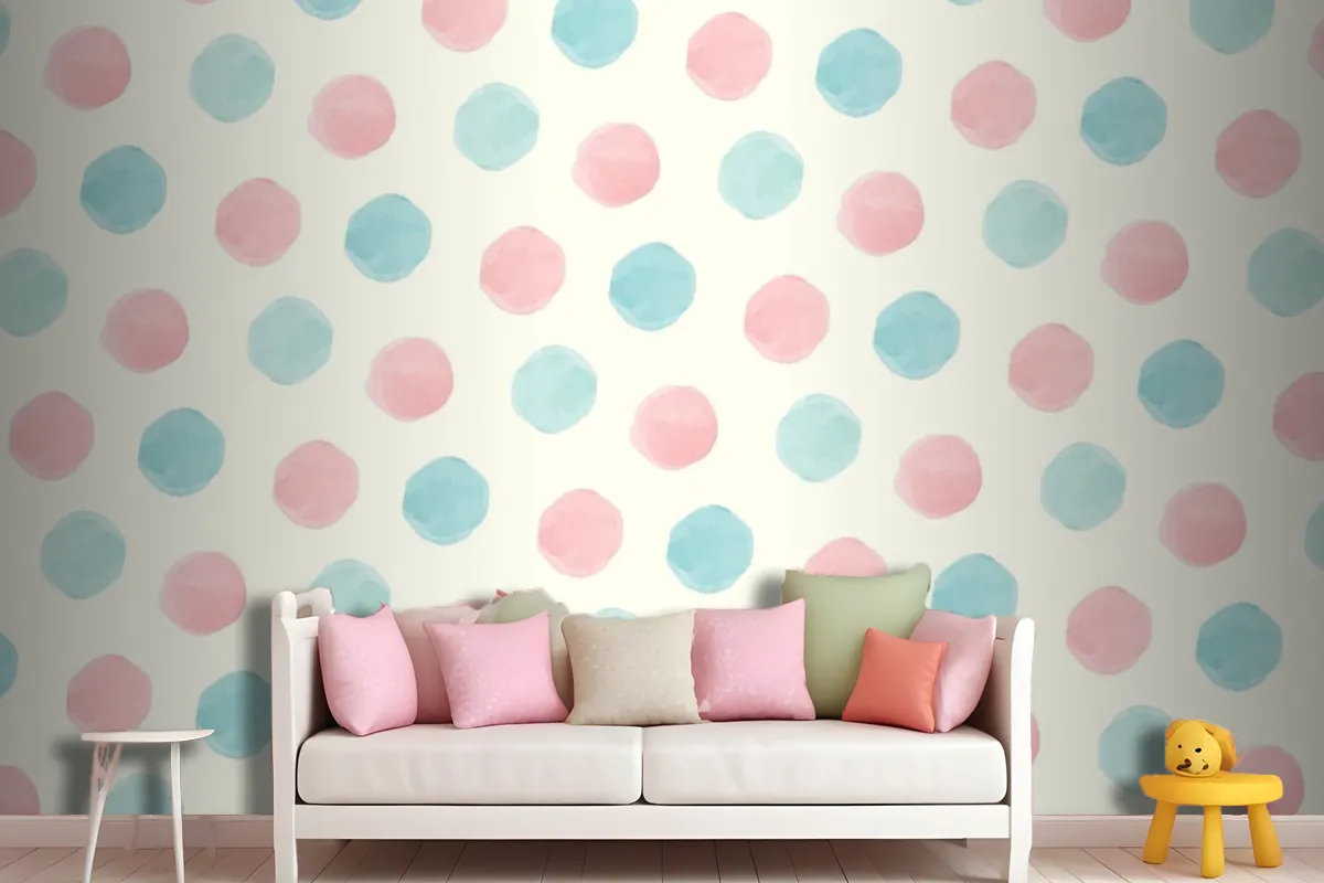 Colorful Geometric Seamless Pattern Girl Wallpaper Mural