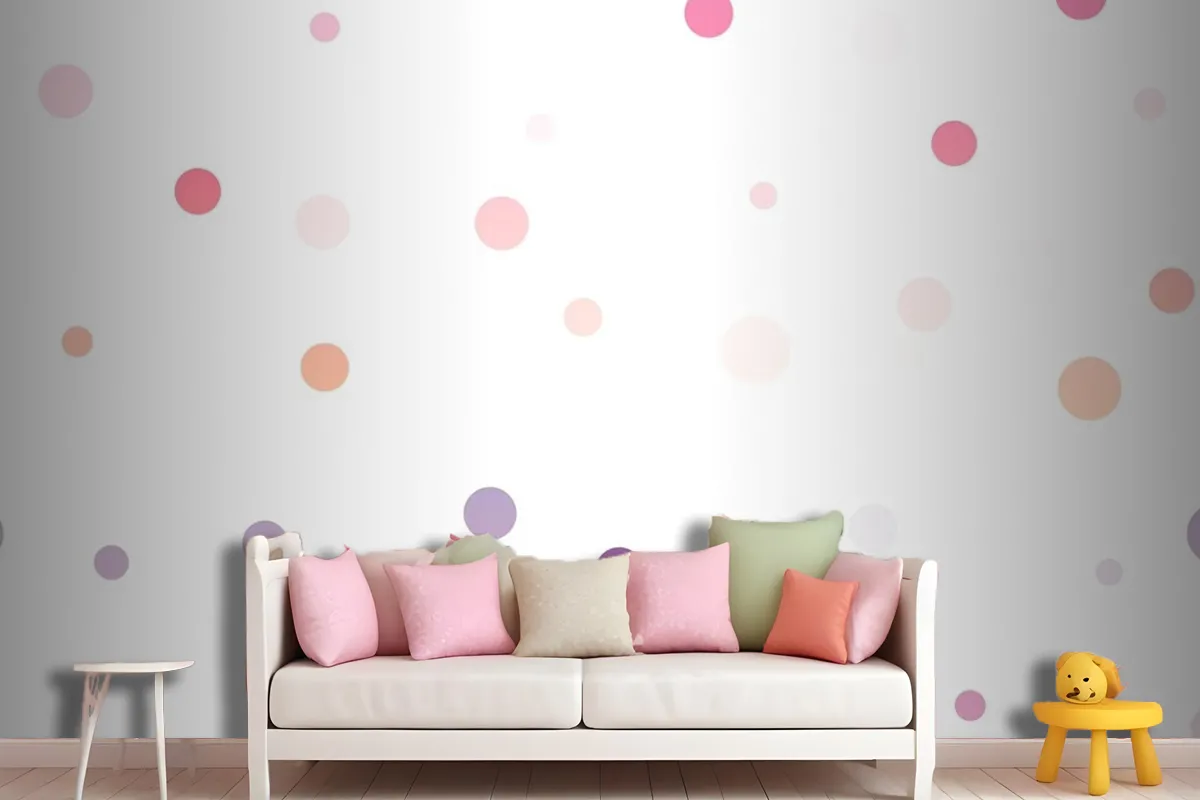 Colorful Spots On A White Background Seamless Pattern Wallpaper Mural