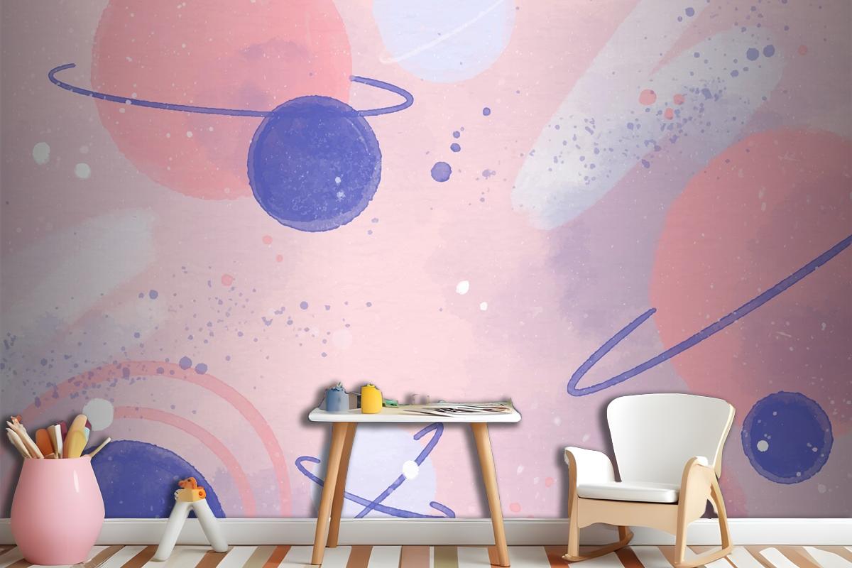 Colorful Watercolor Galaxy Wallpaper Mural