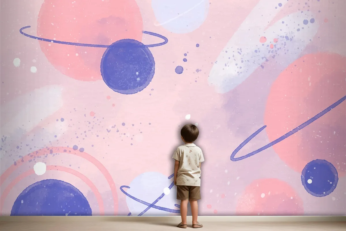 Colorful Watercolor Galaxy Wallpaper Mural