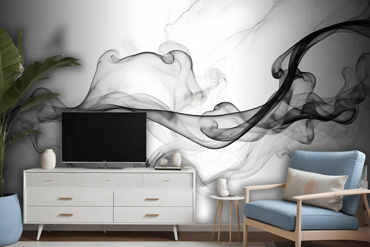 Dark Smoke With Marble Pattern Wallpaper Mural