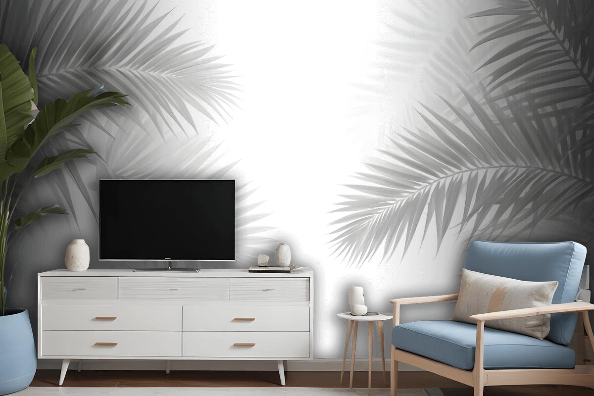 Dark Tropical Leaf Wallpaper Mural