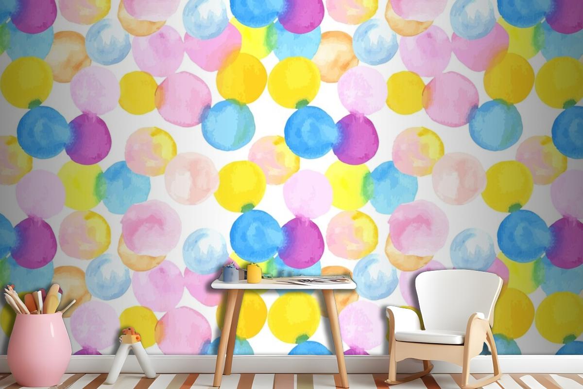 Dotted Abstract Watercolor Seamless Pattern Wallpaper Mural