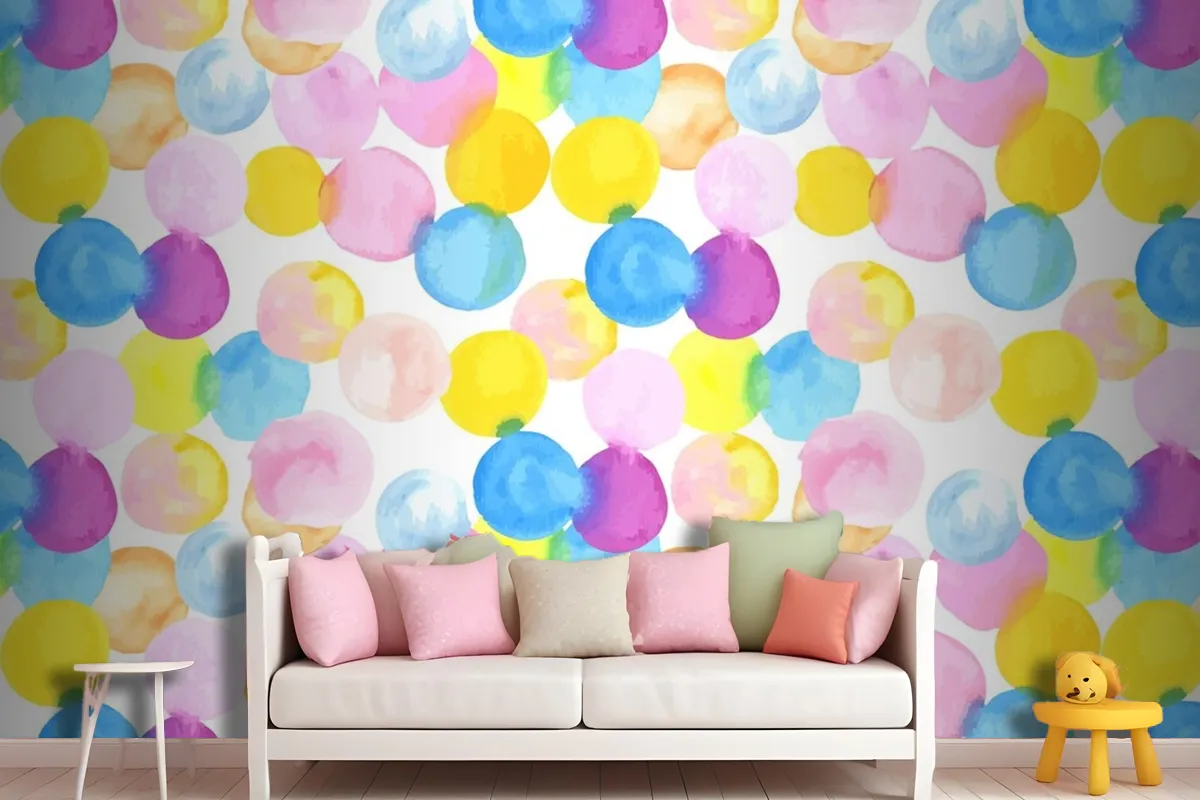 Dotted Abstract Watercolor Seamless Pattern Wallpaper Mural