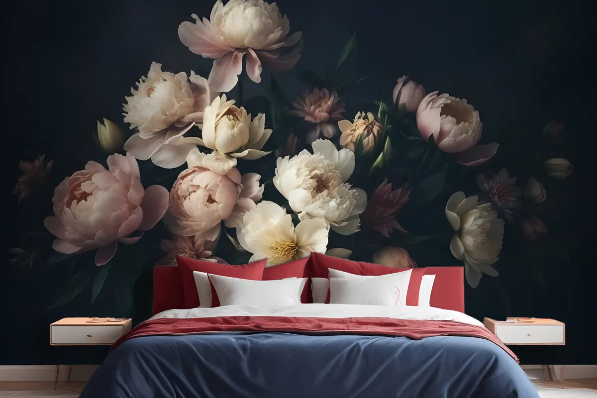 Dutch Dark Floral Wallpaper Mural