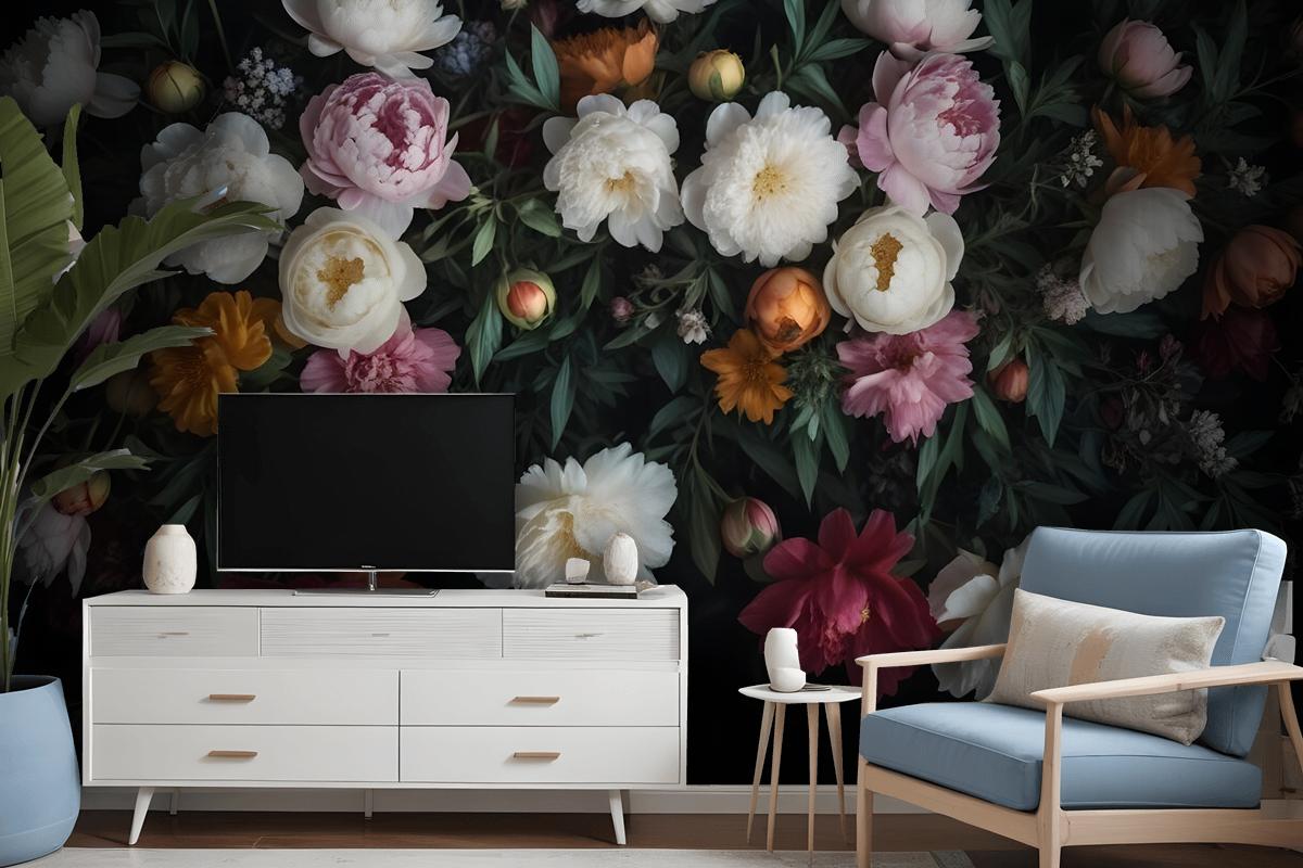 Dutch Floral Style Flower Bouquet Wallpaper Mural