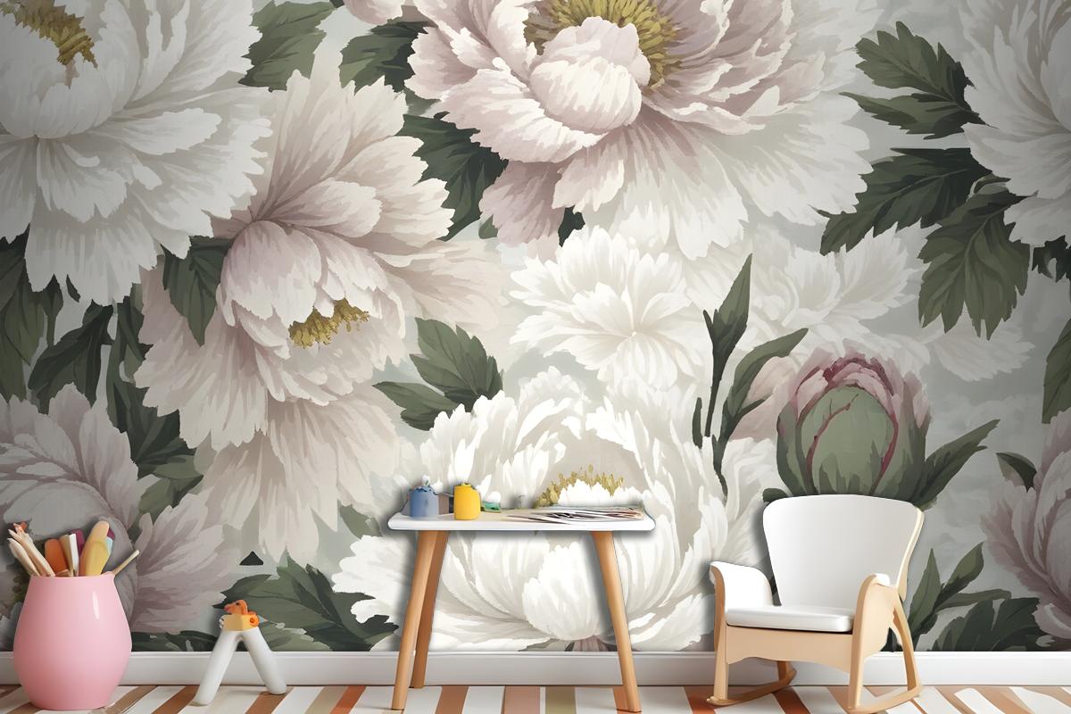 Dutch Pink Peony Floral Wallpaper Mural