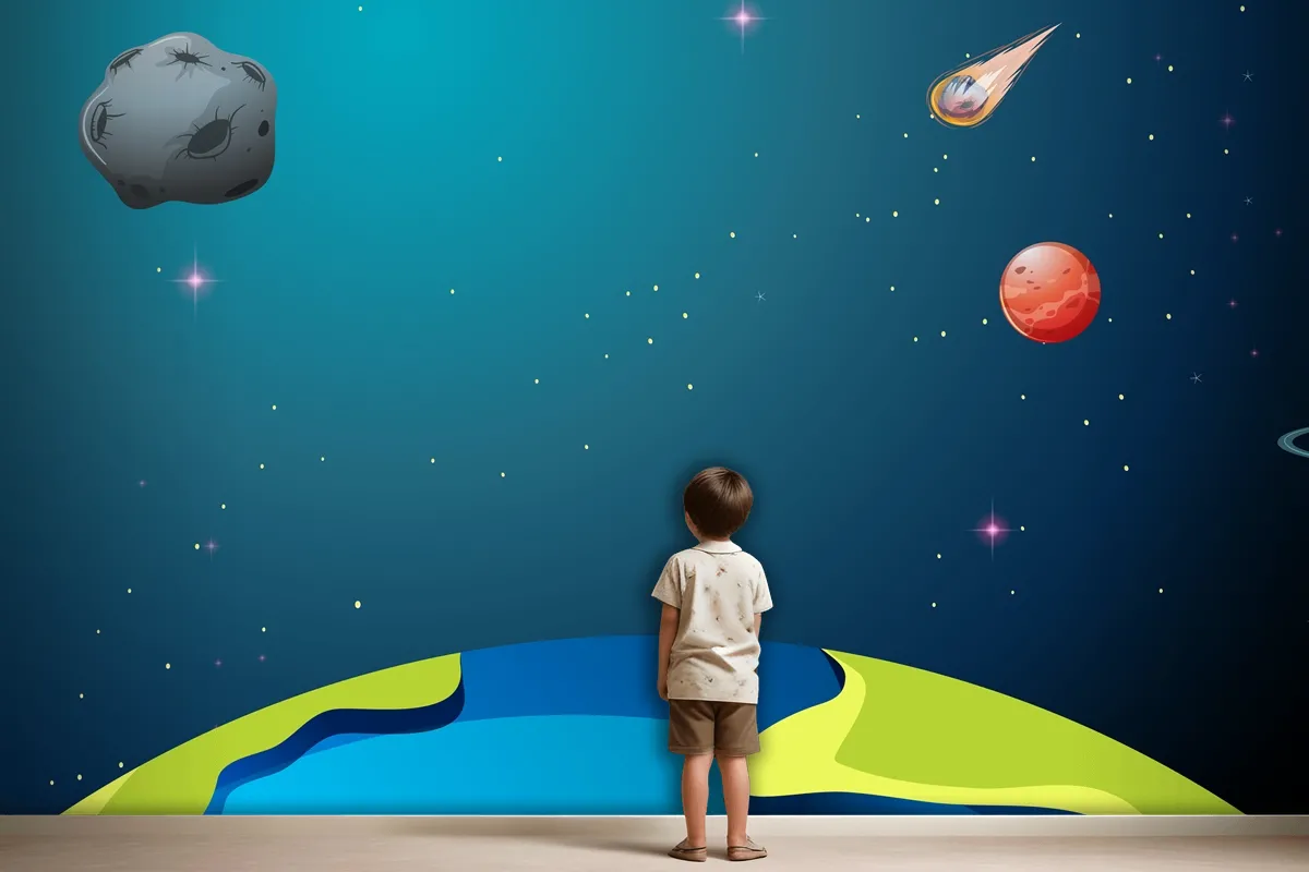 Earth And Planets Scenes Wallpaper Mural