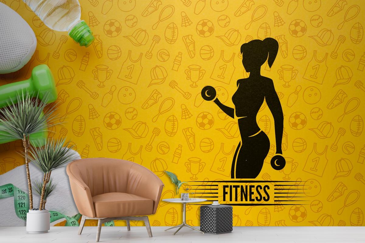 Fitness Eğitim Ekipmanları Ve Su Gym Duvar Kağıdı