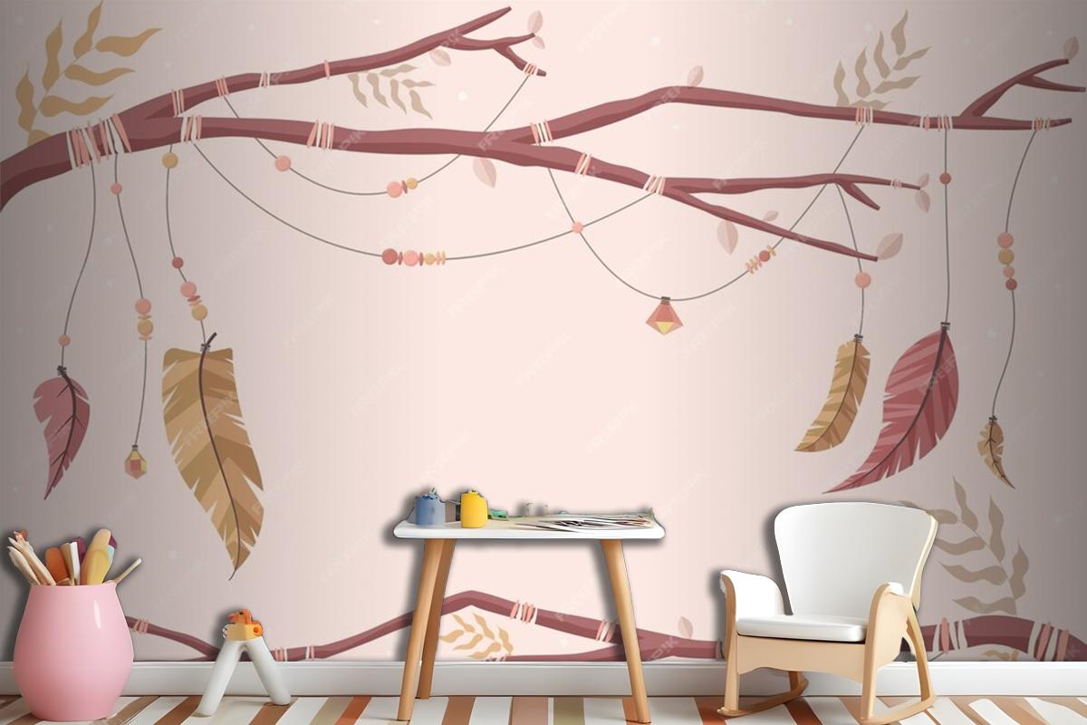 Flat Design Boho Background Wallpaper Mural