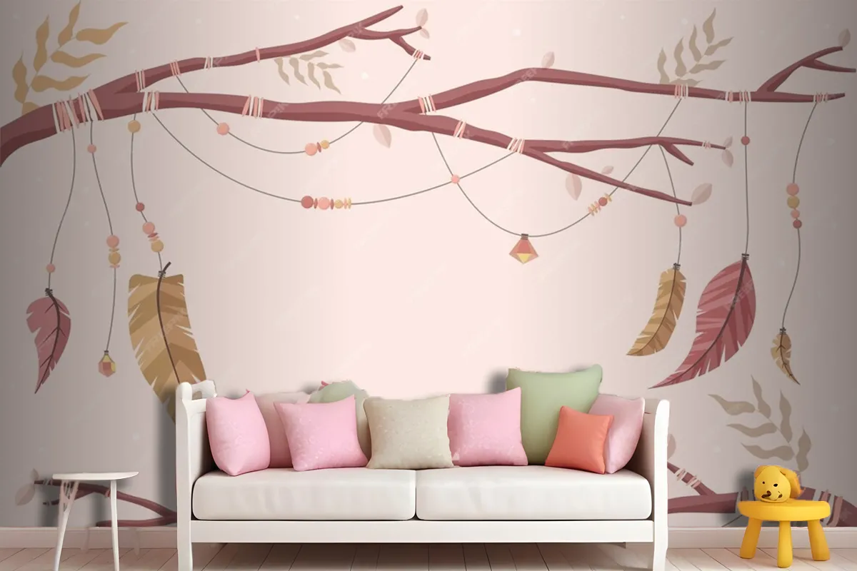 Flat Design Boho Background Wallpaper Mural