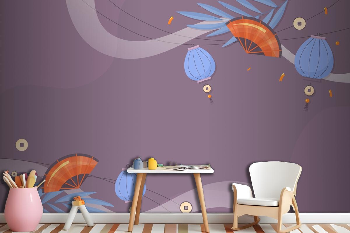 Flat Midautumn Festival Wallpaper Mural