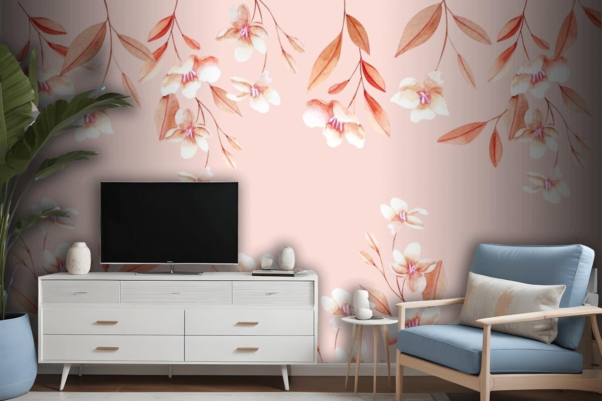 Floral Background With Soft Colors Wallpaper Mural