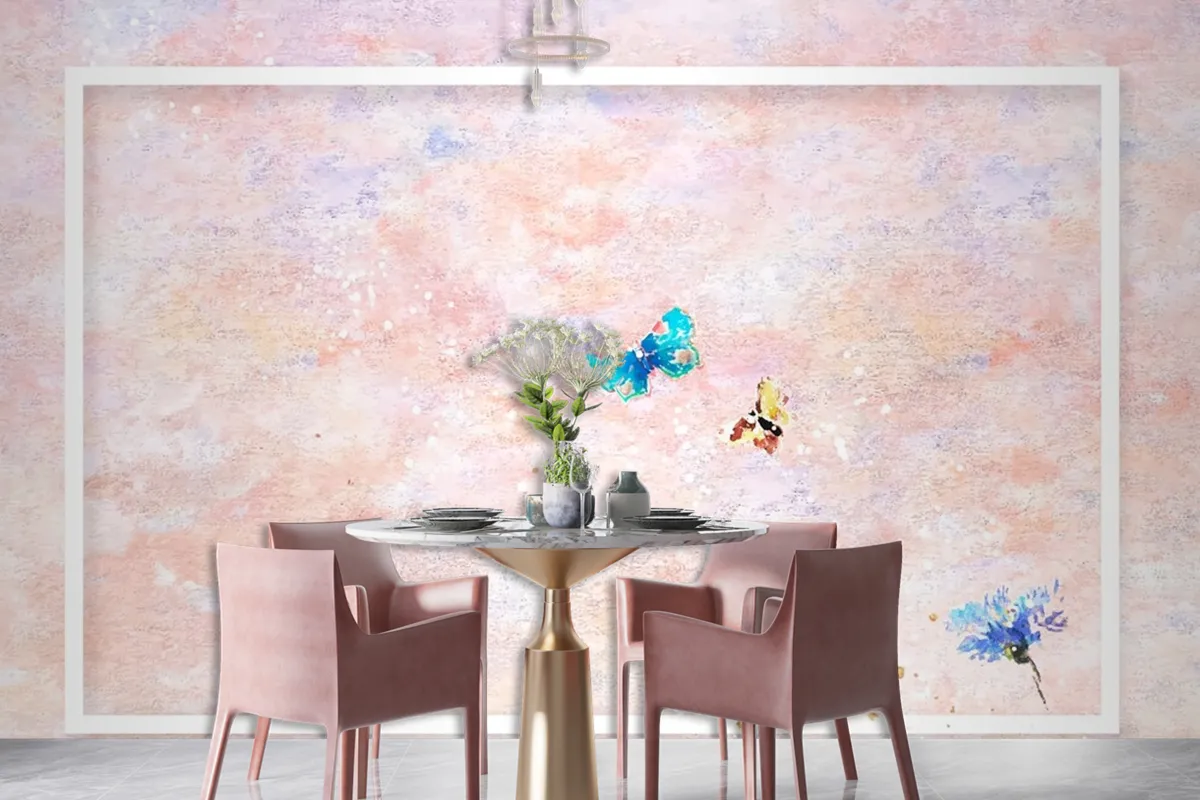 Frame On Pastel Painting Frame Wallpaper Mural