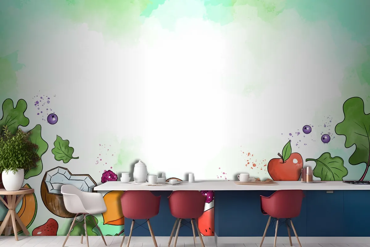 Fruit And Vegetables Wallpaper Mural