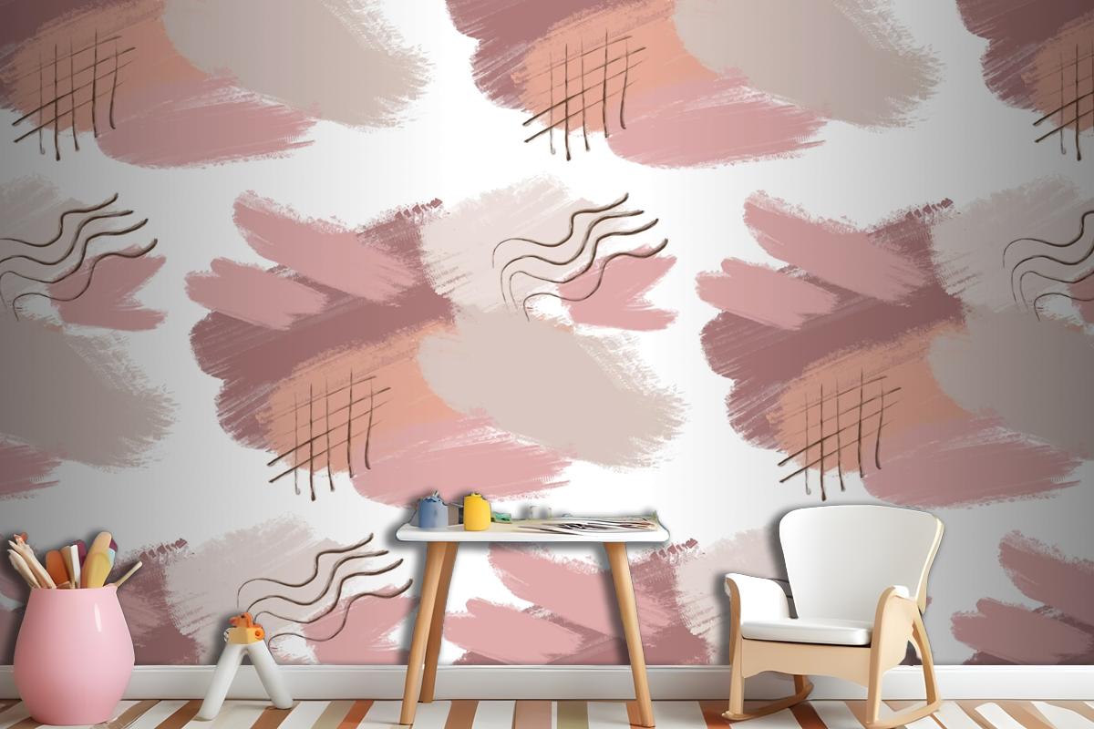 Gradient Brown Abstract Watercolor Seamless Pattern Wallpaper Mural