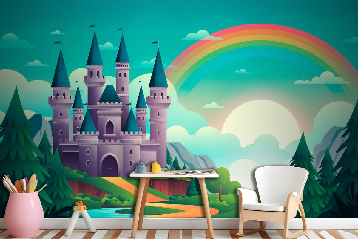 Gradient Fairytale Background Kids Boy Wallpaper Mural