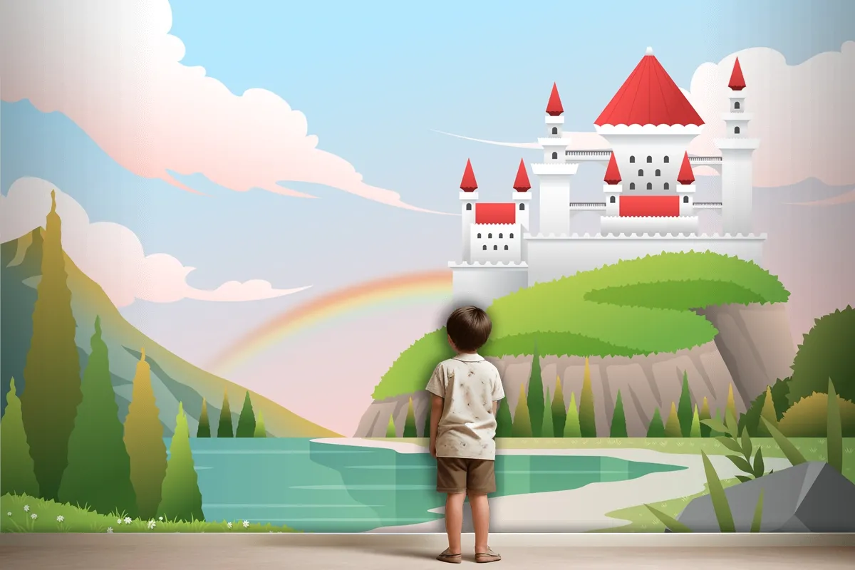 Gradient Fairytale Background Kids Wallpaper Mural