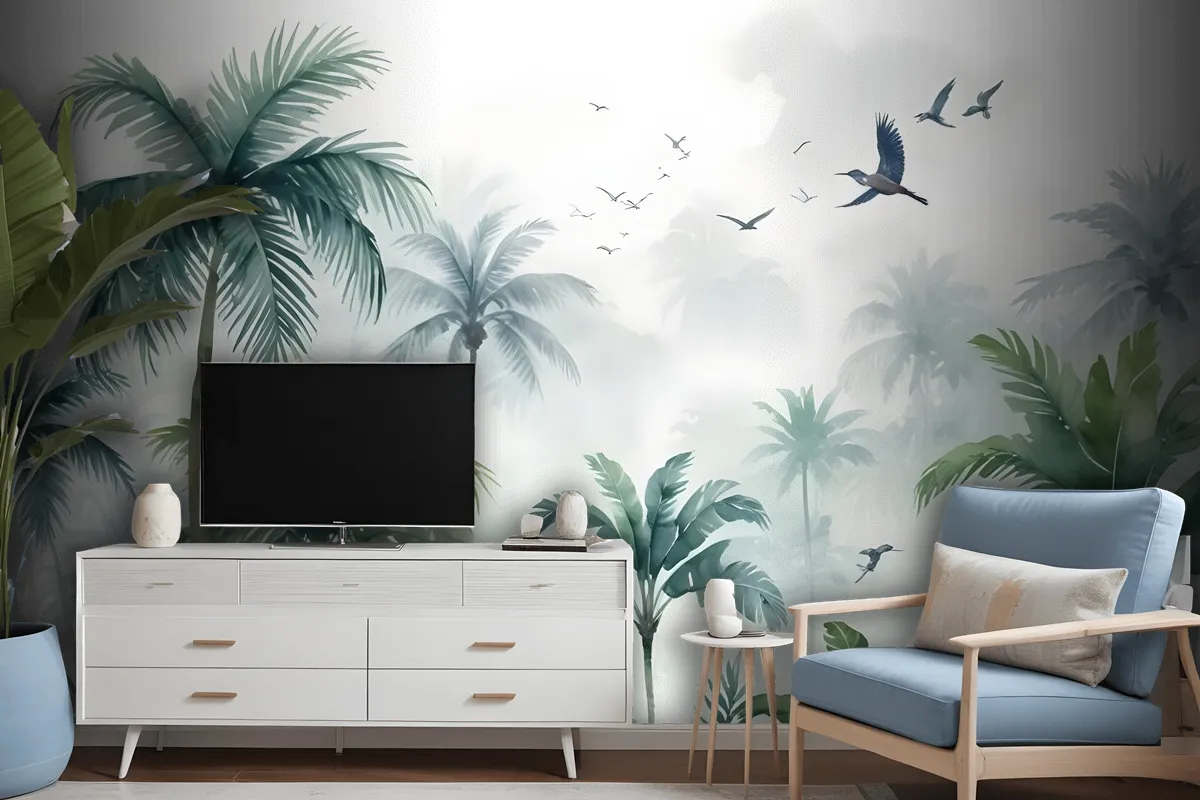 Green Tropical Forest Wallpaper Mural