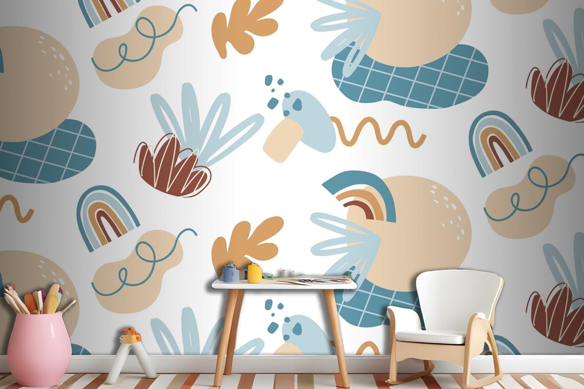 Hand Drawn Abstract Element Pattern Wallpaper Mural