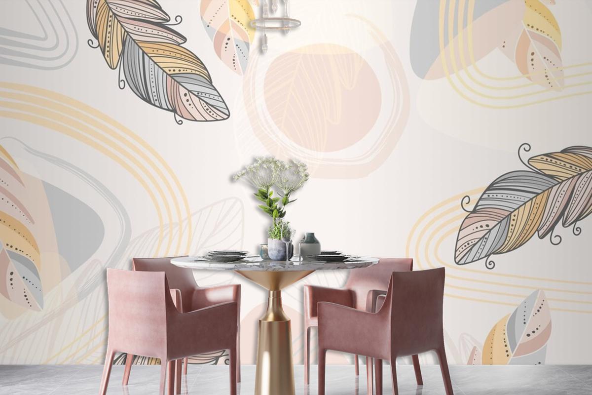 Hand Drawn Boho Background Wallpaper Mural