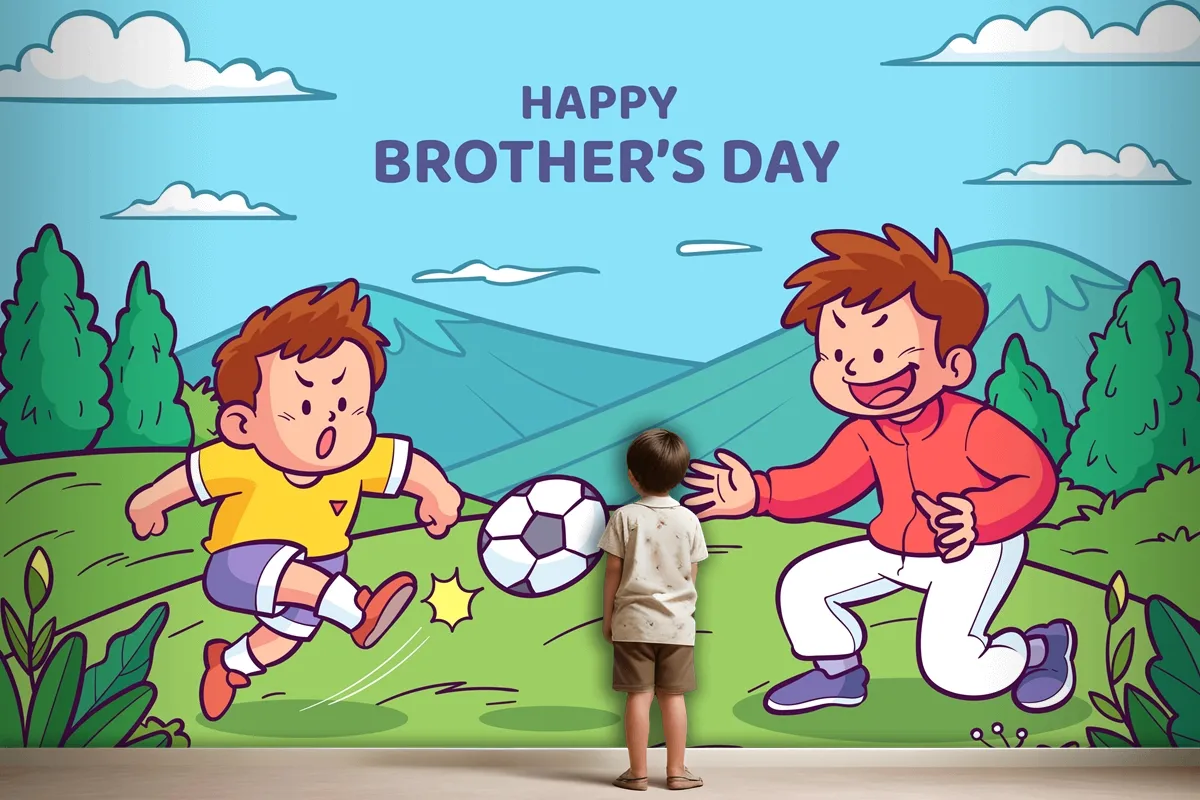 Hand Drawn Brothers Day Wallpaper Mural