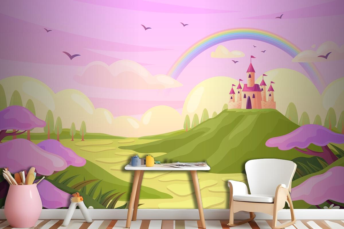 Hand Drawn Fairytale Background Wallpaper Mural