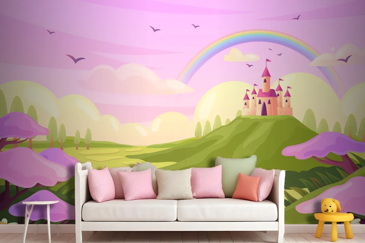 Hand Drawn Fairytale Background Wallpaper Mural