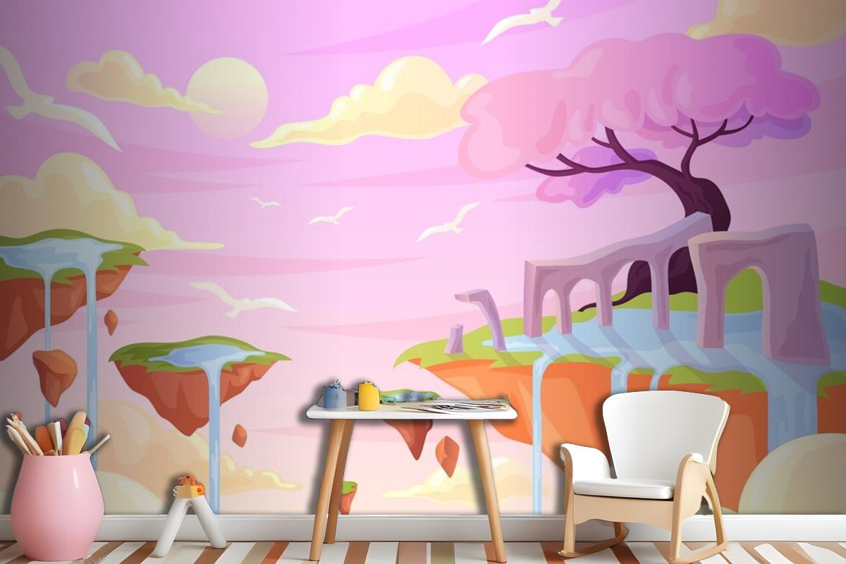 Hand Drawn Fairytale Girl Wallpaper Mural