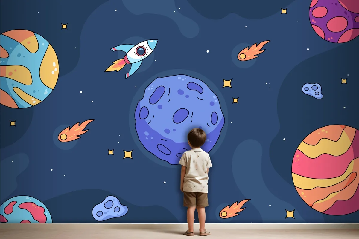 Hand Drawn Galaxy Wallpaper Mural