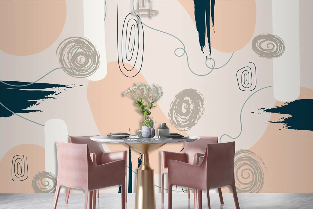 Hand Drawn Minimal Background Wallpaper Mural